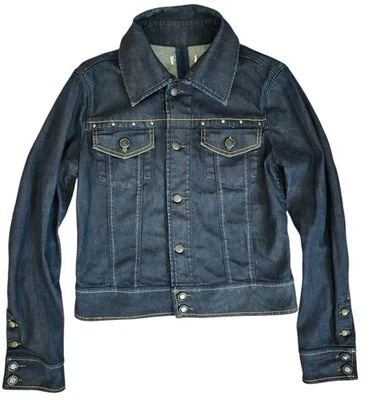 Vintage DIESEL Balik Denim Jacket Size Large Studded Raw Dark Jean y2k 90s  - Image 1 of 4