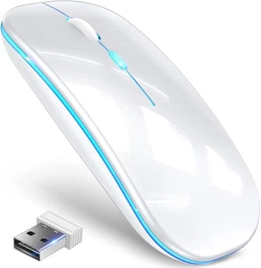 Wireless Mouse Bluetooth Ultra Quiet 2.4GHz & Bluetooth Connection USB Rechargea - Picture 1 of 7