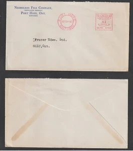 3 Cents Port Hope Ontario Meter Mail on Advertising Cover Nicholson File Company - Picture 1 of 3