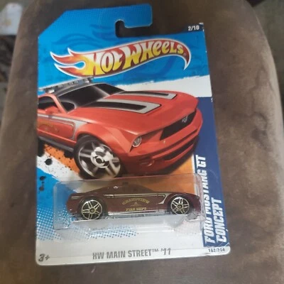 Hot Wheels 2011 HW Main Street #162 Ford Mustang GT Concept Burgundy w/ PR5s - Image 1 of 4