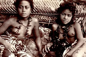Deutsch Samoa Kolonien Native naked Girls Ureinwohner gute Größe orig. 1900s - Bild 1 von 3