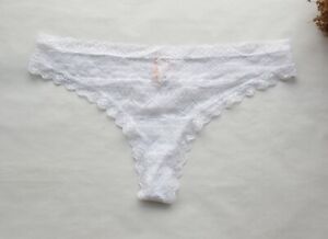 Women Thongs Geometric Mesh Underwear Hipster G-string Panties White XS-S-M-L-XL