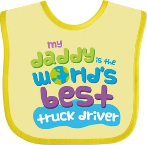 Inktastic Truck Driver Daddy Baby Bib Childs Kids Drivers Like Cute Occupation - Picture 1 of 10