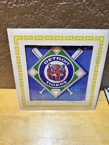 ALTES TIGERSTADION SPIELABEND GIVEAWAY SELTEN VINTAGE GLAS UND PAPPRAHMEN - Bild 1 von 4