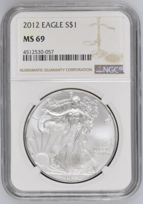 2012 American Silver Eagle $1 NGC MS69 - Image 1 of 2