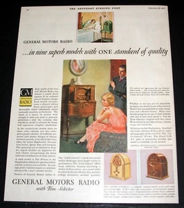 1931 OLD MAGAZINE PRINT AD, GENERAL MOTORS RADIO, NINE SUPERB MODELS, QUALITY!  - Picture 1 of 1
