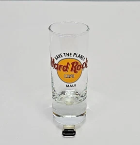 Shot Glass Hard Rock Cafe Maui Hawaii Souvenir Tall Drinkware Collectible Bar - Picture 1 of 3