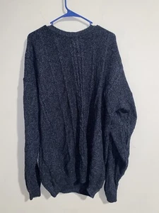 Woolrich dunkelblau schwer gestrickter blau gesprenkelter Freizeitpullover XL langarm - Bild 1 von 5