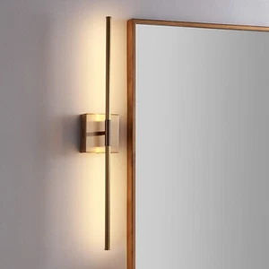 Makena 28" Dimmable Integrated LED Metal Wall Sconce Gold JONATHAN Y JYL7022B - Picture 1 of 5