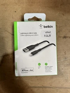 BELKIN BOOST CHARGE MFi Certified iPhone To USB-A CABLE 1M BLACK Box 284 - Picture 1 of 1