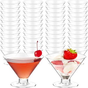 50 PCS Disposable Martini Glasses for Parties 5Oz,Plastic Martini Glasses Dispos - Picture 1 of 11