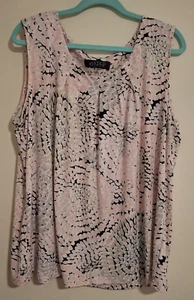 KASPER Womens 3X Lightweight Stretch Polyester Tank Top Pink Grey Black White - Picture 1 of 9
