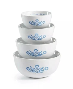 Corning Ware blaue Kornblume Messbecher Schüssel 4-teiliges Set 60 Jahre Jubiläum Box - Bild 1 von 5