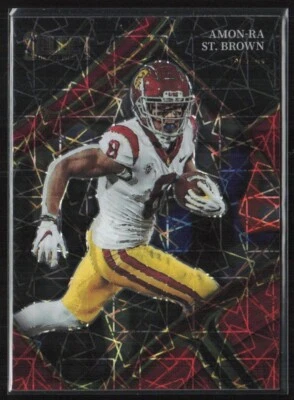 2023 Panini Select Draft Picks #156 Amon-Ra St. Brown Red Lazer Prizm - Image 1 of 2