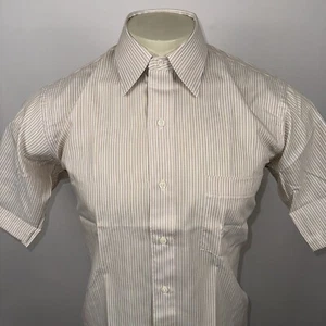 NOS Mens Arrow Dress Shirt Kent Striped Deadstock Vtg 70s 80s Medium 15.5 Tall - Picture 1 of 13