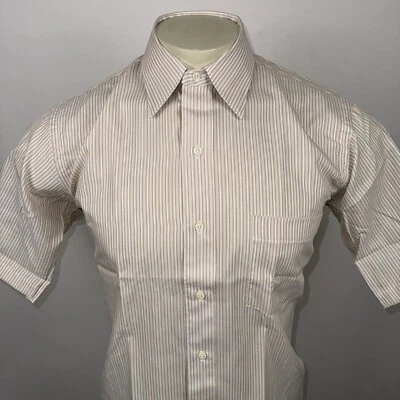 Camisa de Vestir Para Hombres Flecha Kent Rayas Stock Muerto De Colección Años 70 80 Mediana 15.5 Alto Nuevo de Lote Antiguo Foto 1 de 4