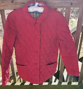 LL Bean Jacket Womens Medium Barn Coat Quilt Flannel Lined Spring Fall Winter - Picture 1 of 10