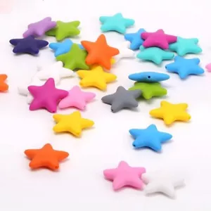 10pcs Star Shape Silicone Beads Diy Baby Molar Toy Jewelry Making - Picture 1 of 18