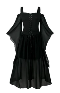 Medieval Renaissance Trumpet Sleeved Party Costume Fancy Dress - Large (FD163) - Picture 1 of 3
