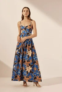 Shona Joy Dress Blue Karla Panelled Bustier Size AU 10 / US 6 BNWT RRP $420 - Picture 1 of 22