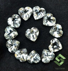 Lotto 6x6 mm a forma di cuore acquamarina naturale taglio 7,07 CTS 12 pz gemme calibrate - Foto 1 di 5