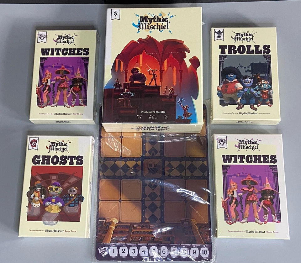Mythic Mischief + 4x Expansions Ghosts Trolls & 2x Witches Neoprene Mat NEW - Image 1 of 4