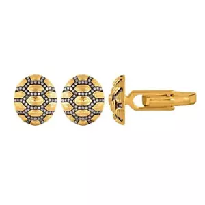 0.68ct Diamond Oval Gold Plated Cufflinks 925 Sterling Silver - Picture 1 of 3