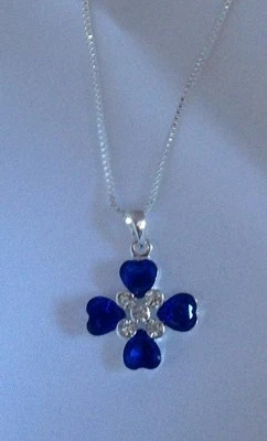 COLLAR PIEDRAS AZULES CRISTALES TRANSPARENTES TIBET PLATA GRAN REGALO NAVIDAD NUEVO Foto 1 de 4