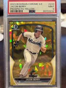 2023 Bowman Chrome Sapphire Jacob Berry Gold /50 #243 PSA 9 MINT  - Picture 1 of 3
