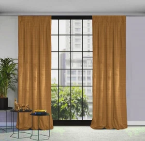 Übergardine Vorhang Schal Velour Hellbraun Blickdicht B 120-160-200-240-290cm  - Bild 1 von 4