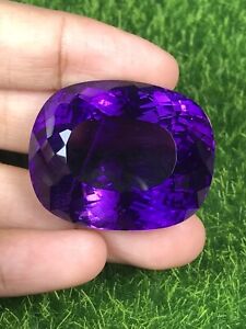 124.20cts Deep  Purple Flawless Uruguay Natural Amethyst Loose Gemstone