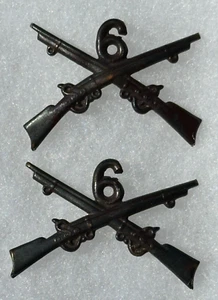 6th Infantry Regt, Officer Collar Insignia sewback - Picture 1 of 2