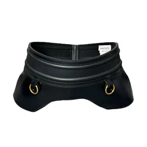Alexander Mcqueen Black Napa Leather Corset Belt Size 42 - Picture 1 of 7