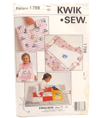 Kwik Sew 1798 Mouse Cat Infant Baby Bib Changing Pad Play Quilt Sewing Pattern - Image 1 of 4