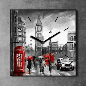 Silent Clock Canvas Photo Picture Landscape street view of London big ben 30x30 - Picture 1 of 9