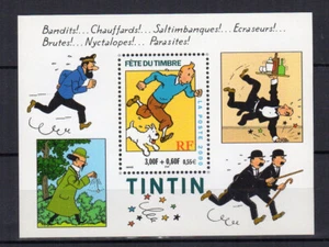2000 Fête du timbre surtaxé Tintin sur feuillet MNH YT 28 /TE4578b - Bild 1 von 1