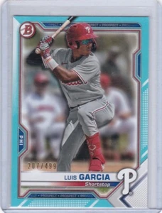 2021 Bowman Prospects Sky Blue Parallel 207/499 Card Luis Garcia #BP-79 - Picture 1 of 1