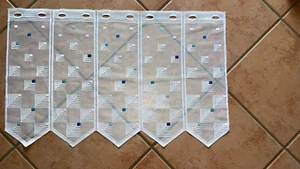 5 Scheibengardinen Set modern weiss blau türkis aktuelle Kollektion Markenware - Bild 1 von 5