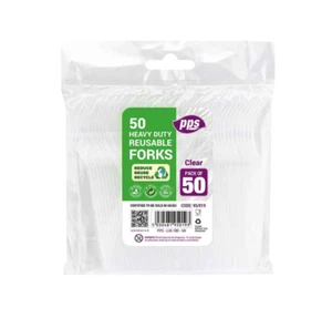 Clear Plastic Forks Set (50 Pack) Heavy Duty Recyclable Party Forks Tableware - Picture 1 of 1