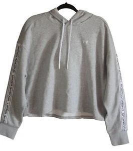 Under Armour Womens solid Crooped XL Sweatshirtgrey Long Sleeve Pullover - Picture 1 of 9