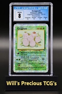 CGC 8 Exeggcute 75/110 Legendary Collection 2002 Reverse Holo Pokémon Card WOTC - Picture 1 of 3