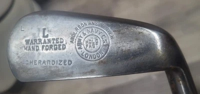 古董老式/复古女士陆军海军伦敦山核桃木杆身高尔夫球杆 Lofter — 第 1/4 张图片