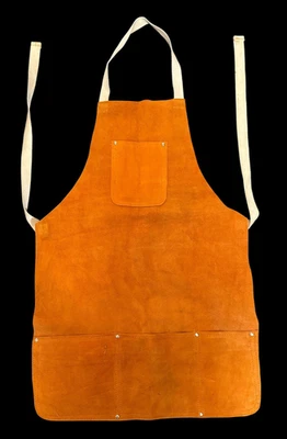 Leather Welding Apron Protective Clothing Carpenter Blacksmith Gardening 4 Pocke - Image 1 of 4