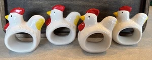 4 servilleteros pollo/gallo • Cerámica vintage • Hecho en Taiwán - Imagen 1 de 8