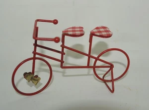 Enesco Country Cousins Red Mini Tandem Bike Bicycle - Picture 1 of 2