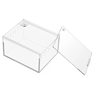 2 Pieces Leak-proof Pet Crawling Box Baby Reptile Container Spider Terrarium - Picture 1 of 12