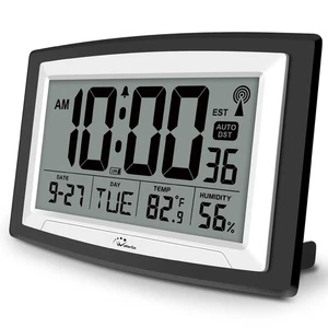 Atomic Clock with Indoor Temperature and Humidity, 12.5 Inch Self-Setting Dig... - Picture 1 of 6