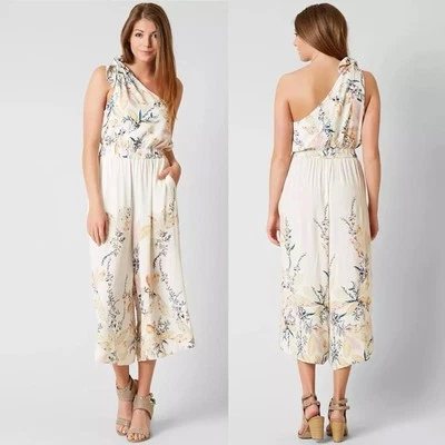 Mono corto de un hombro Free People Island Time talla mediana floral pierna ancha Foto 1 de 4