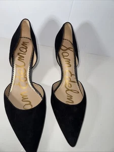 Sam Edelman Jaina D'orsay Women's 9 Pump Heels Leather Suede Pointed Toe Black - Picture 1 of 6