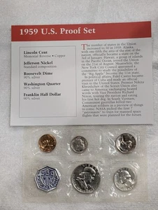 1959 US Mint Silver Proof Set No Envelope - Picture 1 of 4